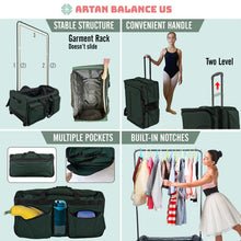 Load image into Gallery viewer, Artan Balance Duffle Dance Bag with Portable Costume Garment Rack 28&quot;