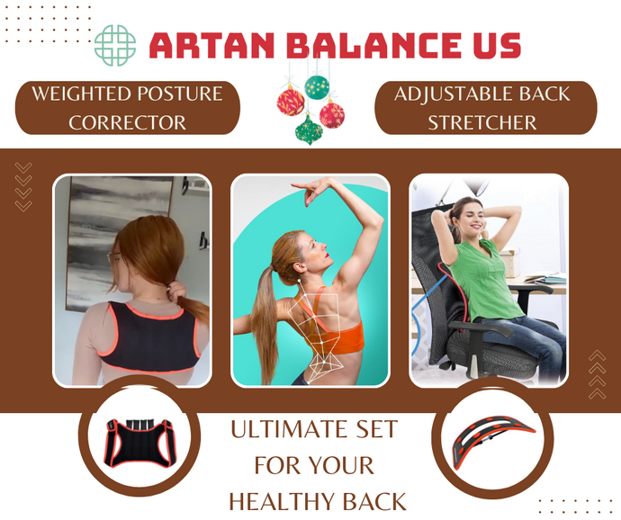 NEW!!! Artan Balance Weighted Posture Corrector Vest or Set with Adjustable Back Stretcher