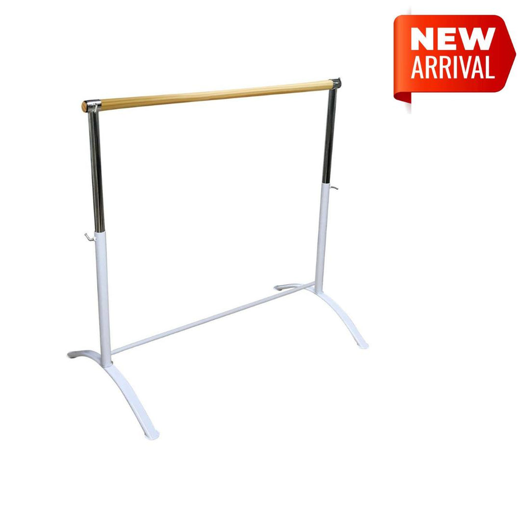 Single Bar Barre  - Curved Legs White Coffee - PINEWOOD Bar