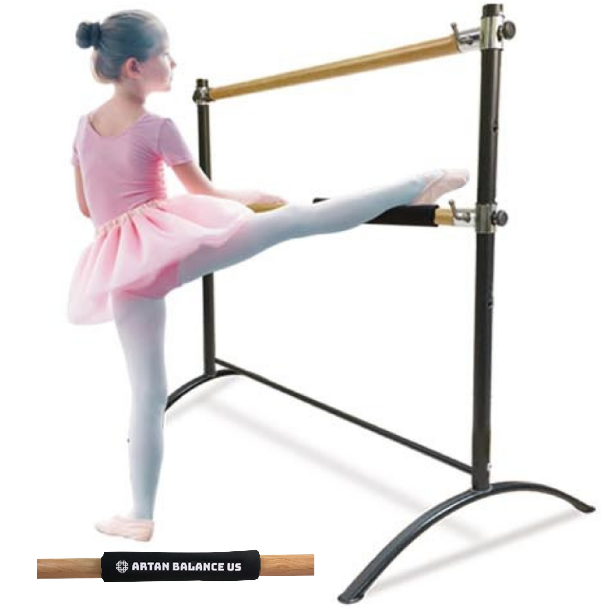 Artan Balance Ballet Barre Portable for Home or Studio, Height Adjustable  Bar for Stretch, Pilates, Dance or Active Workouts, Single or Double Bar,  Kids and Adu…